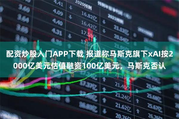 配资炒股入门APP下载 报道称马斯克旗下xAI按2000亿美元估值融资100亿美元,马斯克否认